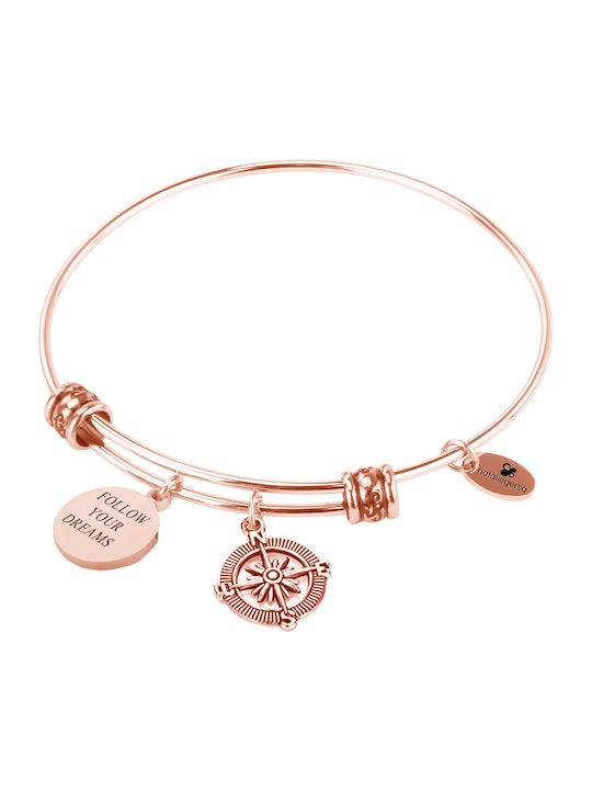 Natalie Gersa Women's Bracelet Handcuffs with Eye Design in Gold Plated Stainless Steel 21cm
