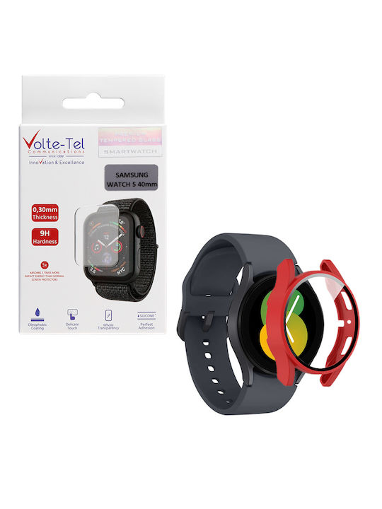 Volte-Tel Full Face Tempered Glass for the Galaxy Watch 5 40mm 1pcs 8325663 Red