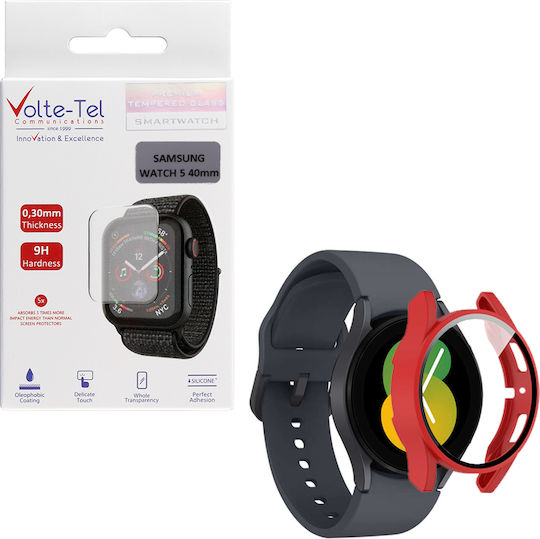 Volte-Tel Vollflächig gehärtetes Glas für das Galaxy Watch 5 40mm 1Stück 8325663 Red