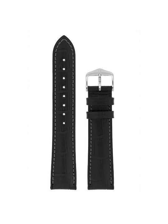 Hirsch Duke Alligato Δερμάτινο Λουράκι Μαύρο 20mm