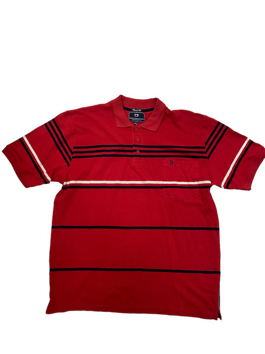 Double Ανδρικό T-shirt Polo Κόκκινο