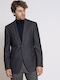 Pied de poule slim fit Jacke Mauro Boano GREY COOL WOOL MIKROM BUSINESS