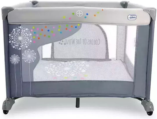 Asalvo Dandelion Παρκοκρέβατο με Στρώμα Γκρι 98x98cm