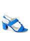 Suede Sandalen Hellblau