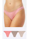 Women's Slip 3Pack Beige/Coral/Brown