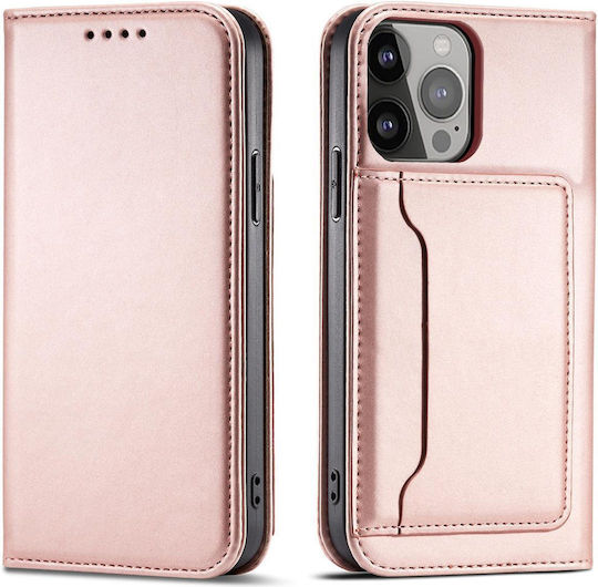 Hurtel Magnet Card Book Δερματίνης Ροζ (Galaxy S23 Ultra)