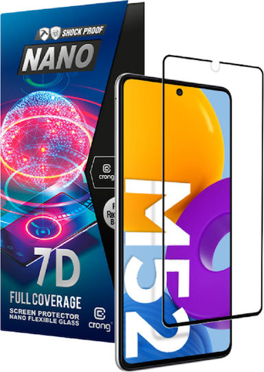 Crong 7D Nano Flexible 0.3mm Full Face Tempered Glass Μαύρο (Galaxy M52)