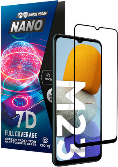 Crong 7D Nano Flexible 0.3mm Full Face Tempered Glass Μαύρο (Galaxy M23)