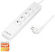 LogiLink Smart Steckdosenleiste 4 Positionen mit 4 USB-A und Kabel 1.8m