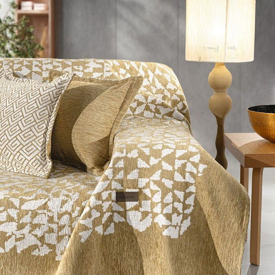 Guy Laroche Duomo Armchair Throw Two Sides Chenille 180x150cm Golden