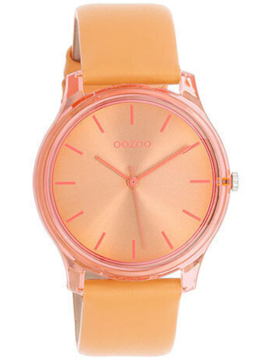 Oozoo Timepieces Women's Watch with Orange Leather Strap