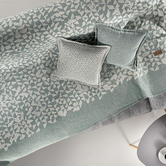 Guy Laroche Duomo Ριχτάρι Τετραθέσιου Καναπέ Δύο 'Οψεων Chenille 180x350εκ. Ocean