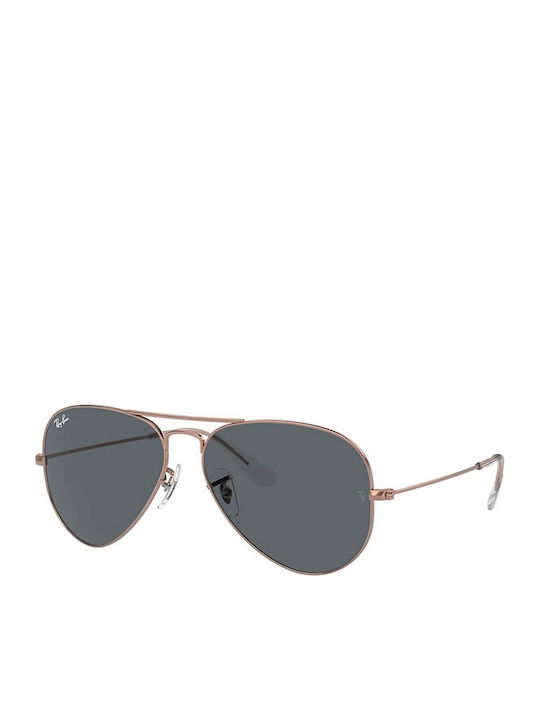 Ray Ban Aviator Unisex Sunglasses with Rose Gol...