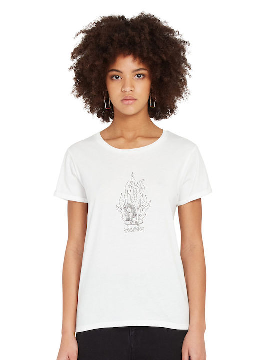 Volcom Radical Daze Feminin Tricou Alb