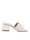 Carmen107 Mules with Chunky Low Heel in Red Color