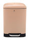 Estia Inox Toilet Bin with Soft Close Lid 6lt Beige