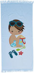 Borea Beach Boy Παιδική Πετσέτα Θαλάσσης Γαλάζια 140x70εκ.