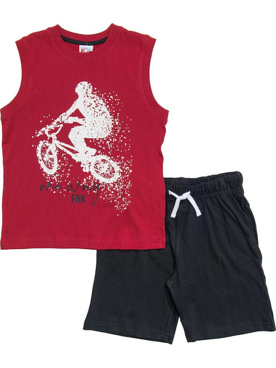 Funky Kids Clothing Set with Shorts Red 2 Pieces