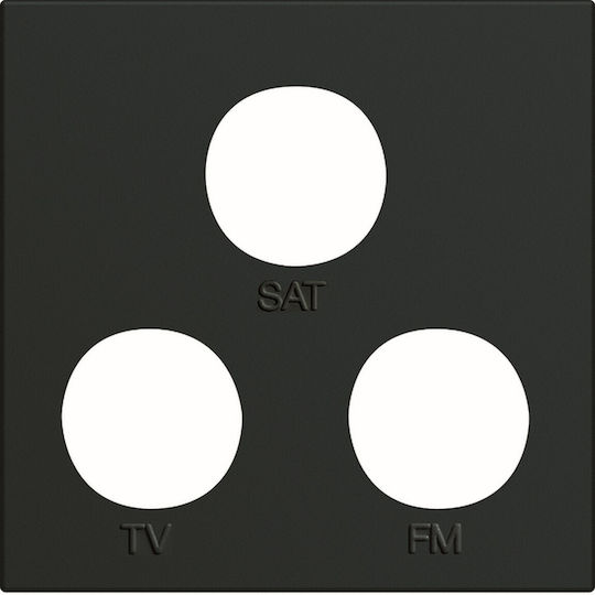 Hager Night Gallery TV-Antenna Socket Front in Black Color WXD256N