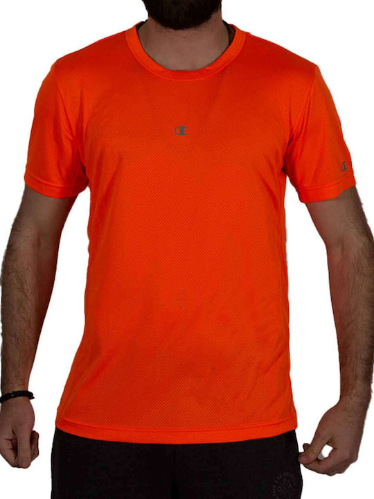 Champion Crewneck Ανδρικό T-shirt Πορτοκαλί με Λογότυπο