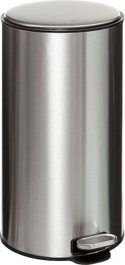 5Five Delta Metallic Waste Bin with Pedal Silver 30lt