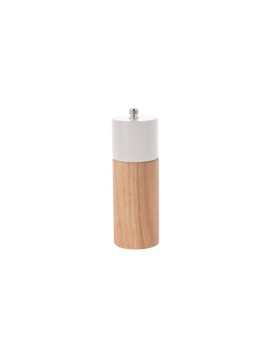 Excellent Houseware Χειροκίνητος Μύλος Μπαχαρικών Ξύλινος σε Λευκό Χρώμα 16.5cm