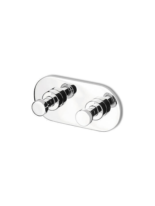 Geesa Double Wall-Mounted Bathroom Hook Silver 6515-100