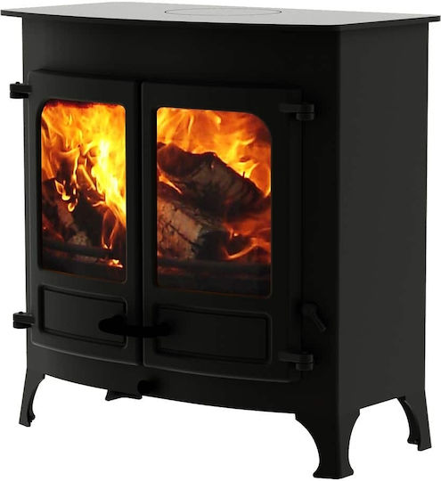 Charnwood Island III Blu Stahl Holzofen Luftheizung 11kW Blau