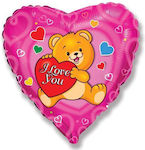 Μπαλόνι Foil Καρδιά Happy Bear 46εκ.
