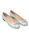 Leather silver ballet flats POLITIS