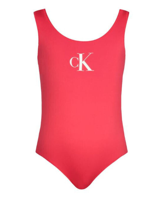 Calvin Klein Παιδικό Μαγιό Ολόσωμο Ροζ