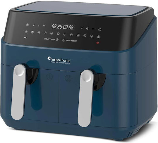 Turbotronic Air Fryer με Διπλό Αποσπώμενο Κάδο 9lt Μπλε TT-DAF5