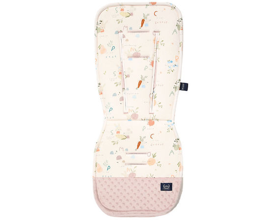 La Millou Stroller Seat Liner Double Sided Abc Fruits 36.5x85cm Pink