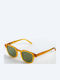 Common Sense Unisex Sunglasses with Yellow Plastic Frame and Green Lens CS005