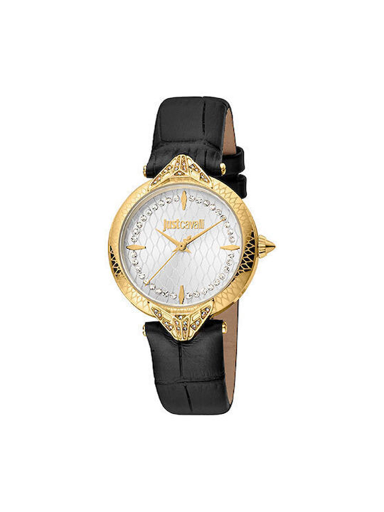 Just Cavalli Luce Uhr mit Schwarz Lederarmband