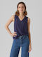 Vero Moda Women's Summer Blouse Sleeveless Navy Blue