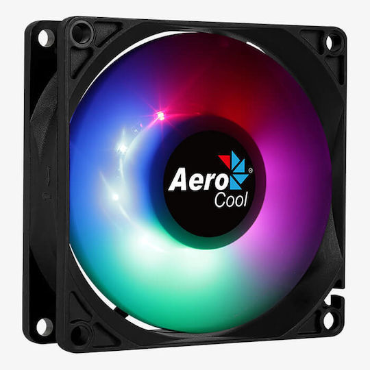 Aerocool Frost 8 Case Fan 80mm (1500rpm / 21.9cfm) με RGB Φωτισμό και Σύνδεση 3-Pin