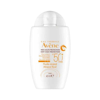 Avene Mineral Fluid Waterproof Sunscreen Cream Face SPF50 40ml