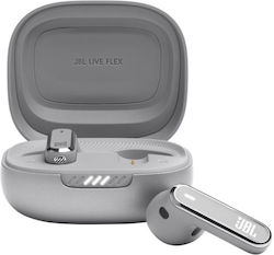 JBL Live Flex Earbud Bluetooth Handsfree Ακουστικά με Θήκη Φόρτισης Ασημί
