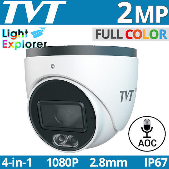 TVT TD-7524TE3(AU/WR2) CCTV Κάμερα Παρακολούθησης Full HD 1080p Αδιάβροχη με Μικρόφωνο και Φακό 2.8mm
