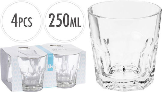 Excellent Houseware Σετ Ποτήρια Νερού από Γυαλί 250ml 4τμχ