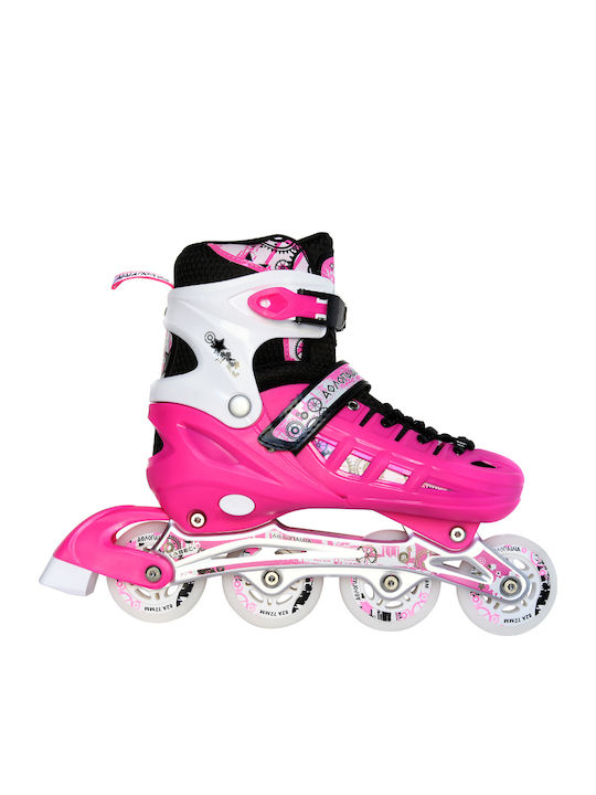 Αθλοπαιδιά Inline Αυξομειούμενα Rollers Ροζ/Λευ...