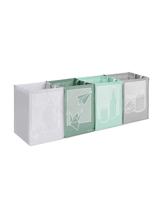 Navaris Recycling Plastic Waste Bin 30x30x43cm Grey / Green