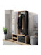 Milo Entry Furniture with Mirror / Hanger / Shoe Rack & Wardrobe Artisan / Black 100x33x190cm