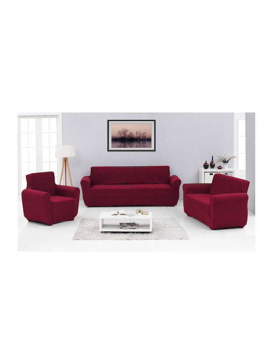 Beauty Home 8600 Set of Elastic Sofa Covers Bordeaux 3pcs 2023860000063