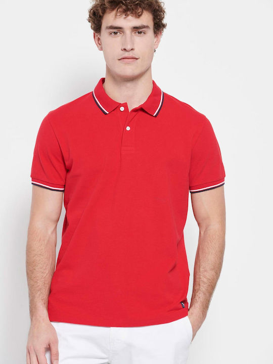 Funky Buddha Herren Kurzarmshirt Polo Rot