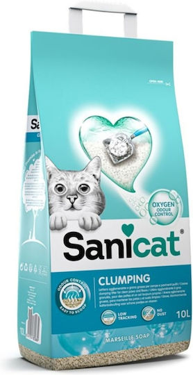Sanicat Clumping White Άμμος Γάτας Μπετονίτης με Άρωμα Marseille Soap 10lt
