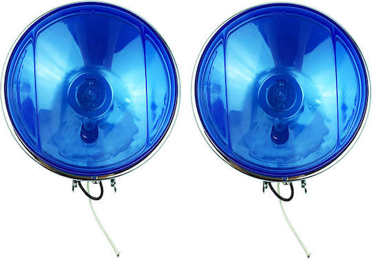 DLAA Στρογγυλοί Προβολείς Αυτοκινήτου Universal 12V 55W με Μπλε Φωτισμό 2τμχ