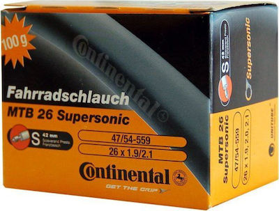 Continental MTB 26 Supersonic S42 Bicycle Tyre Inner Tube 26" 011991