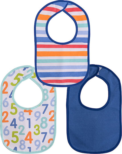 Lorelli Interlock Bib Fabric with Hoop & Loop Fastener Blue for 0 m+ 3pcs